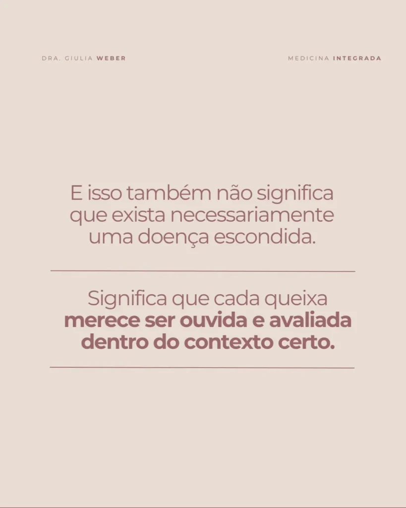 Dra. Giulia Weber — Medicina integrada — "Seu exame pode estar normal"